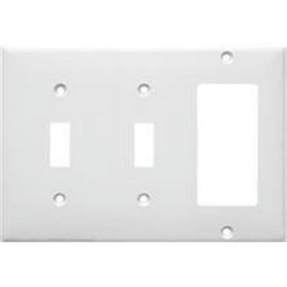 Morris Products 81311 Lexan Wall Plates 3 Gang 2 Toggle 1GFCI White