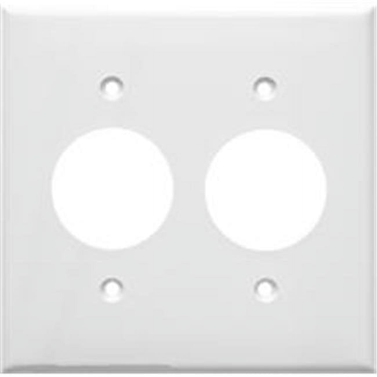 Morris Products 81621 Lexan Wall Plates 2 Gang Single Receptacle White