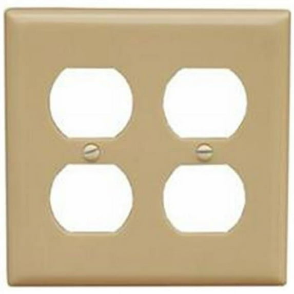 Morris Products 81760 Lexan Wall Plates 2 Gang Midsize Receptacle Ivory
