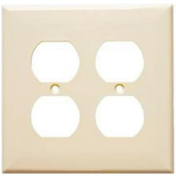Morris Products 81763 Lexan Wall Plates 2 Gang Midsize Receptacle Almond
