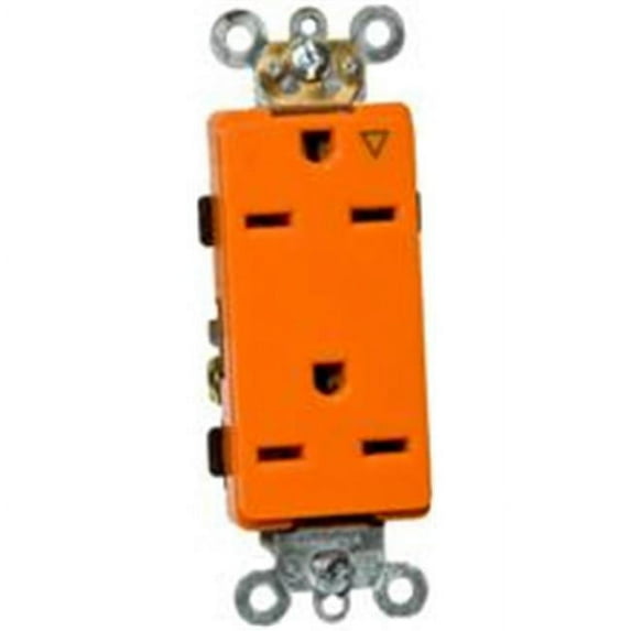 Morris Products 81924 Decorator Isolated Ground Duplex Receptacle Orange 15A-250V