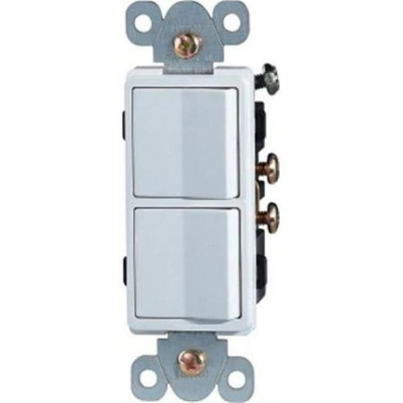 Morris Products 81981 Commercial Grade Decorator Double Rocker Switch White 15A-120 - 277V