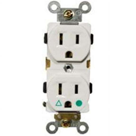 Morris Products 82226 Isolated Ground Duplex Receptacle White 15A-125V