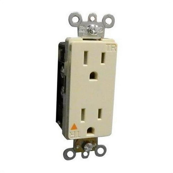 Morris Products 82475 Decorative Tamper Resistant Isolated Ground Duplex Receptacle, 15A-125V - Ivory