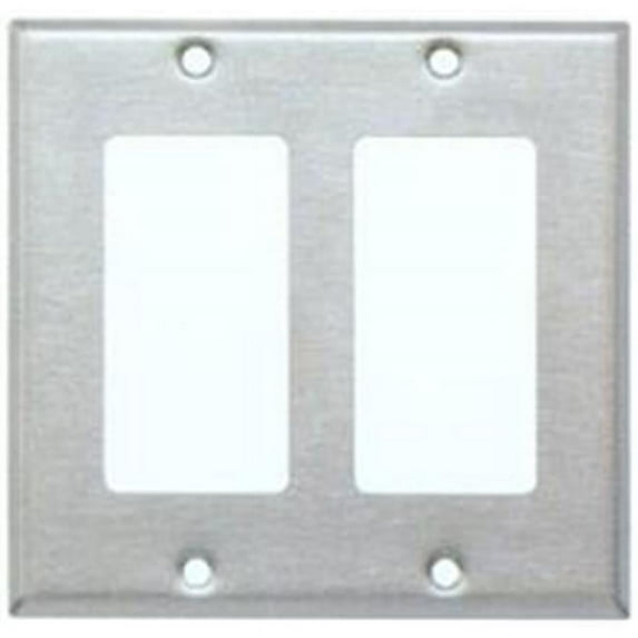 Morris Products 83120 Stainless Steel Metal Wall Plates 2 Gang Decorator - GFCI