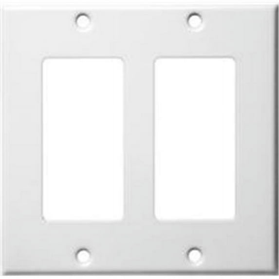Morris Products 83122 Stainless Steel Metal Wall Plates 2 Gang Decorator - GFCI White