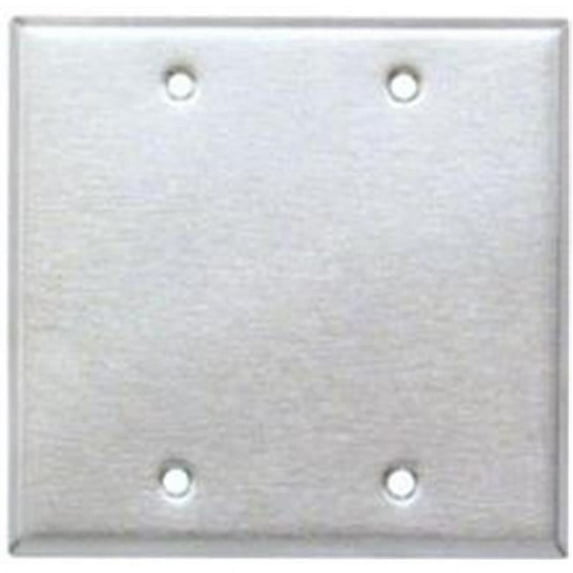 Morris Products 83320 Stainless Steel Metal Wall Plates 2 Gang Blank