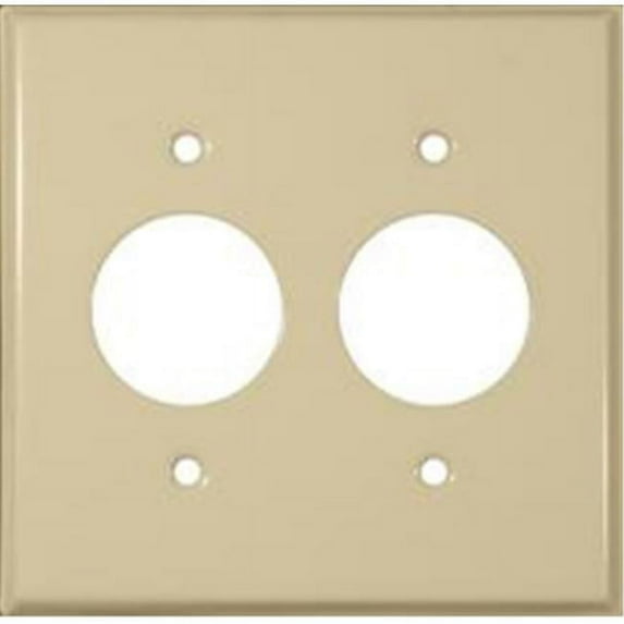 Morris Products 83513 Stainless Steel Metal Wall Plates 2 Gang 2 Single Receptacles Ivory