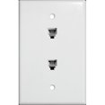 thumbnail image 1 of Morris Products 86021 Double RJ11 6 Conductor Phone Jack Wallplate, White, 1 of 1