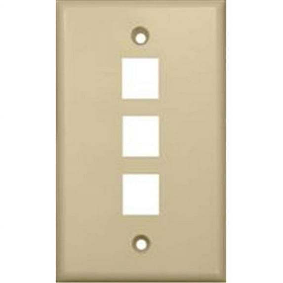 Morris Products 88146 Wallplate For Keystone Jacks And Modular Inserts Three Ports Ivory