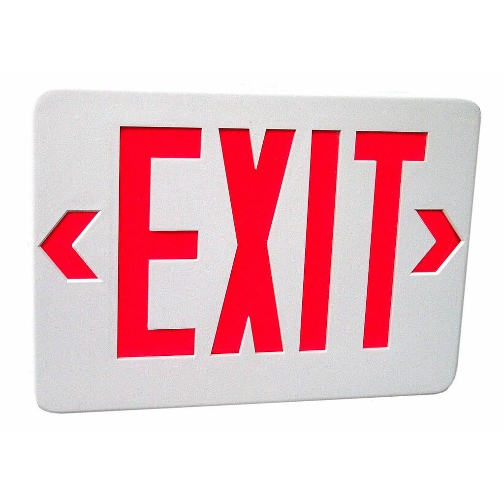 Morris Products LED Exit Sign in Red LED and White Housing with Battery ...