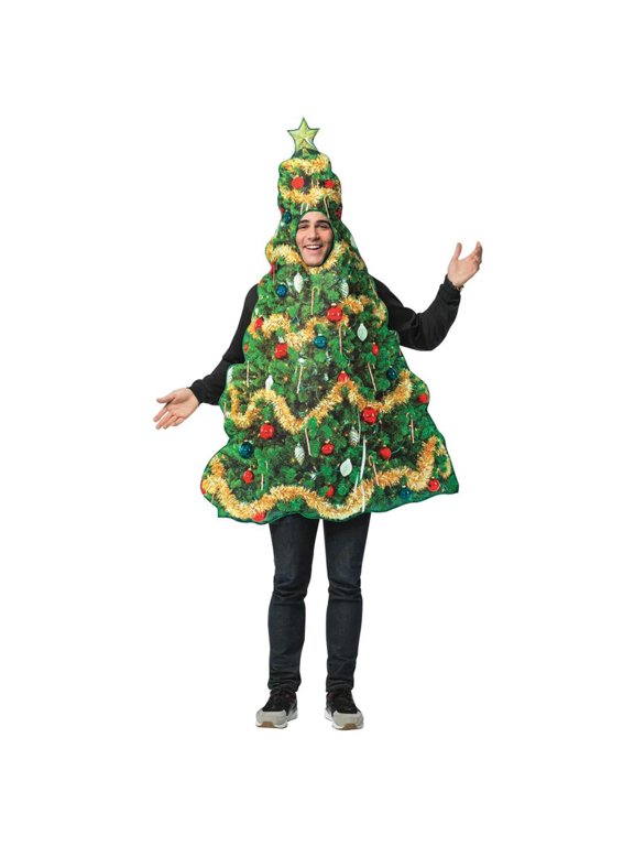 Real Christmas Tree Men's Fancy-Dress Costume for Adult, One Size