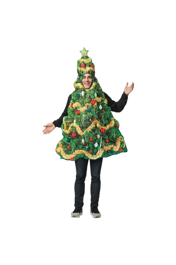 Real Christmas Tree Men's Fancy-Dress Costume for Adult, One Size