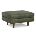 thumbnail image 1 of Morrison 33 inch Wide Mid-Century Modern Table Ottoman in Moss Green Genuine Leather, 1 of 10