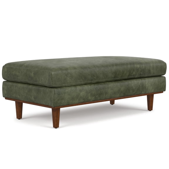 Morrison 49" WD Modern Table Ottoman in Moss Green Semi-Aniline Genuine Leather