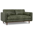 thumbnail image 1 of Morrison 72-inch Mid-Century Modern Sofa in Moss Green Genuine Leather, 1 of 13