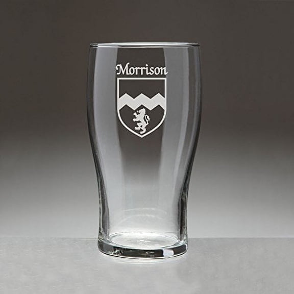 Morrison Irish Coat of Arms Tavern Glasses - Set of 4 (Sand Etched)