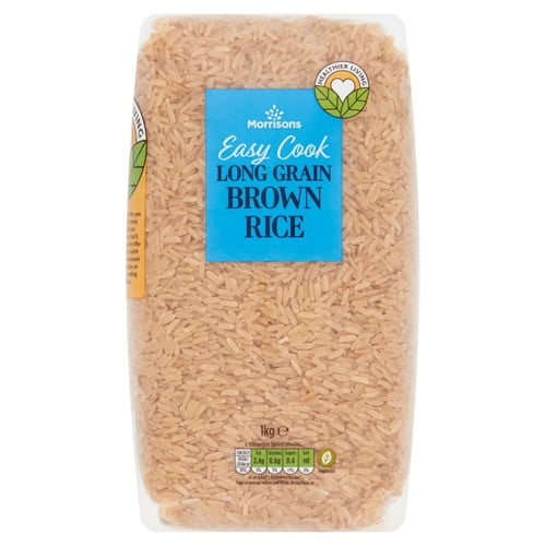 Cooked Packed Rice Morrisons Easy Cook Brown Long Grain Rice 1kg (Pack of 2) - Walmart ...