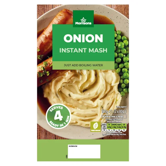 Morrisons Instant Mashed Potato & Onion 180g - Just add Boiling Water