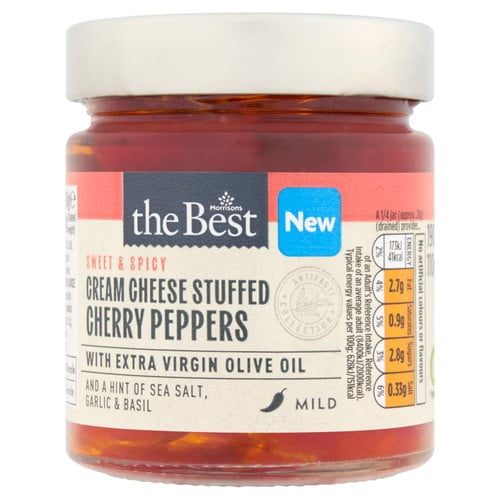 Morrisons The Best Cream Cheese Stuffed Cherry Peppers 190g (Pack of 2)