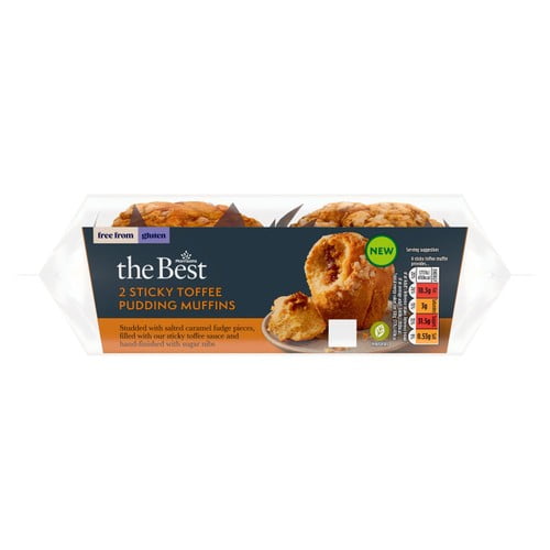 Morrisons The Best Free From Sticky Toffee Pudding Muffins 2 x 100g (Pack of 2)