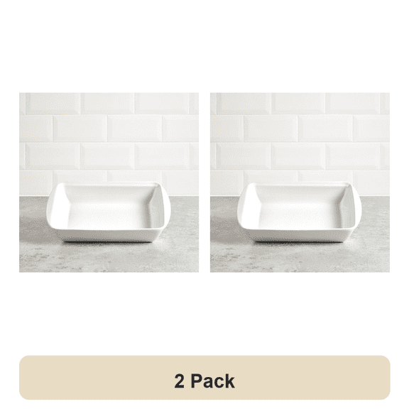 Morrisons White Ceramic Rectangular Roaster 31 Cm 500g (Pack of 2)