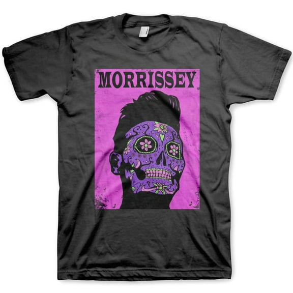Morrissey Men's Day of The Dead Pink T-Shirt Black Medium | Officially Licensed