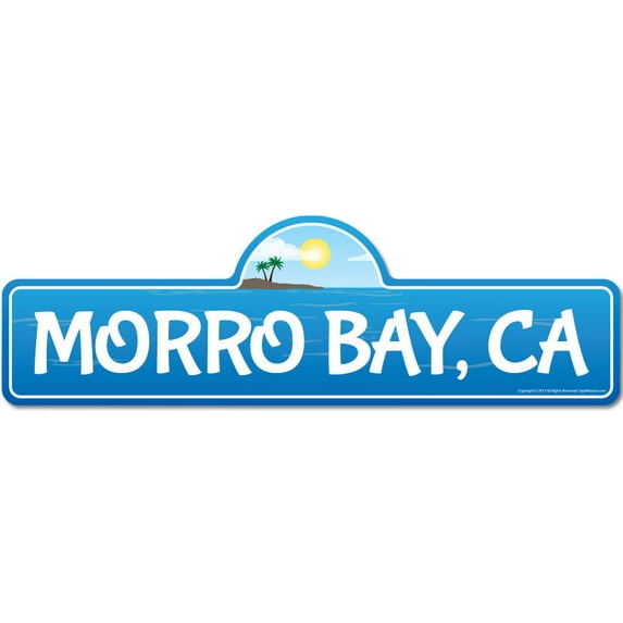 Morro Bay CA California Beach Street Sign | Indoor/Outdoor | Surfer Ocean Lover Décor For Beach House Garages Living Rooms Bedroom | Signmission Personalized Gift