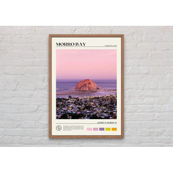 Morro Bay Photography Wall Art Print For USA Coastal Travel Decor