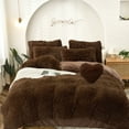 thumbnail image 1 of MorroMorn 5 PCS Shaggy Duvet Cover Bedding Set - Fluffy Comforter Cover Long Faux Fur Luxury Ultra Soft Cozy (Brown, King/California King), 1 of 6