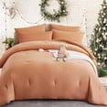 thumbnail image 1 of MorroMorn Comforter Set Queen Size, 4 Pieces All Season Bedding Comforters Sets, Soft Bed Set with 1 Down Alternative Duvet Insert 90×90 Inches, 2 Pillow Cases & 1 Fitted Sheet (Queen, Terracotta), 1 of 6