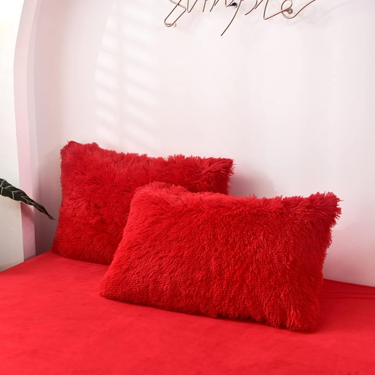 MorroMorn Decorative Pillows Covers, Packs Faux Fur Pillow Cases