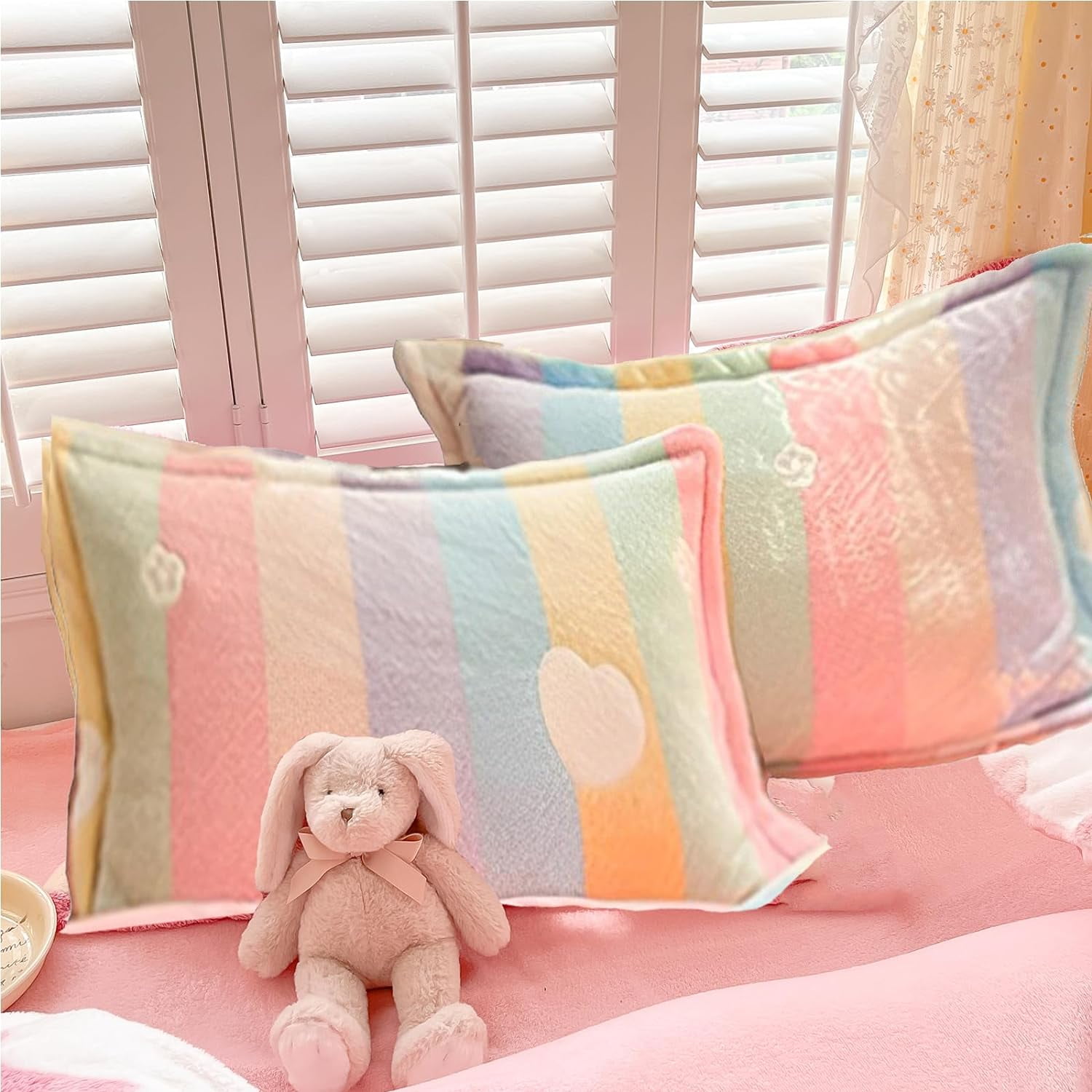 rainbow pillow cube fluffy pillows for kids