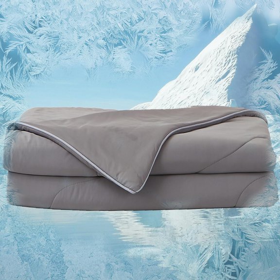 MorroMorn IceyRest Cooling Blankets for Hot Sleepers Night Sweats Pregnancy, Cooling Comforter King Size Quickly Cold Down, Lightweight Blanket Summer Comforter Breathable Soft, Cool Gray - 104"x90"