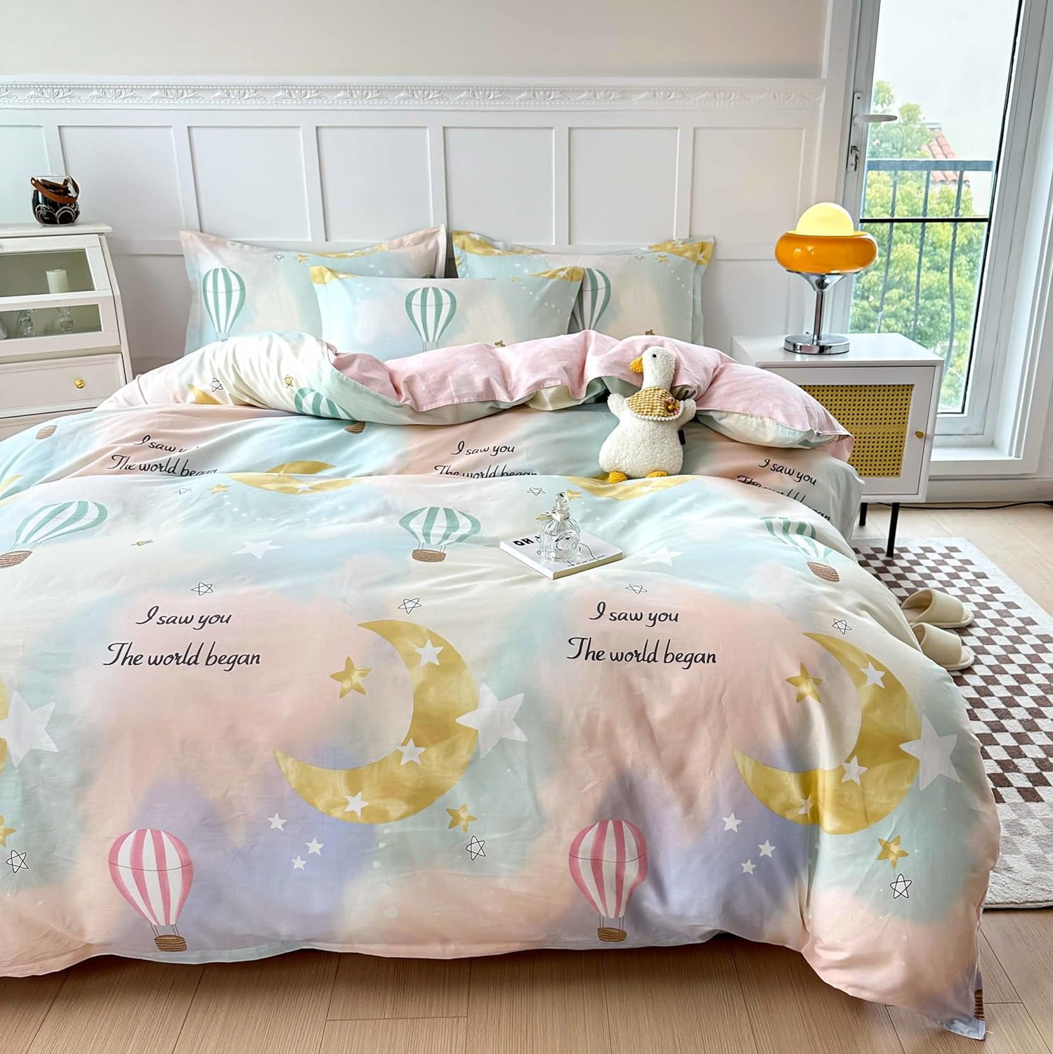 MorroMorn Pink Duvet Cover Queen for Girls 100% Cotton, 3 Pcs Pink Bed ...