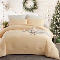 thumbnail image 1 of MorroMorn Twin Comforter Set, 4 Pieces Soft Bedding Sets for All Seasons, Bed Set with 1 Down Alternative Duvet Insert 68×90 Inches, 2 Pillowcases and 1 Fitted Sheet (Twin/Twin XL Size, Cream), 1 of 6