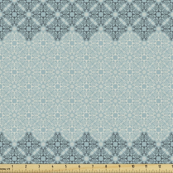 Ambesonne Morrocan Fabric by the Yard Upholstery, Style Eastern, 10 Yards, Pale Turquoise