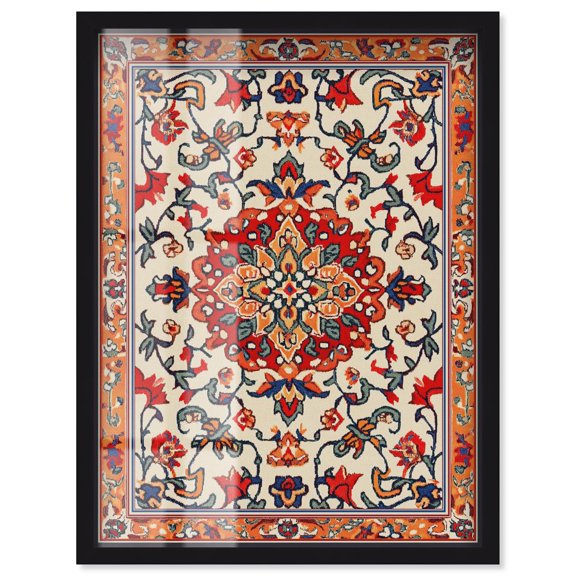 Morrocan Garden II Shadowbox Print Oriental Wall Decor by Art Remedy, Black Frame, 24 x 30