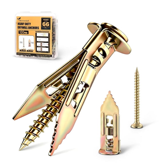 Morrowind Self Drilling Drywall Anchors Kit with Screws, ZHeavy Duty No Pre-Drilling Zinc, 50 Sets