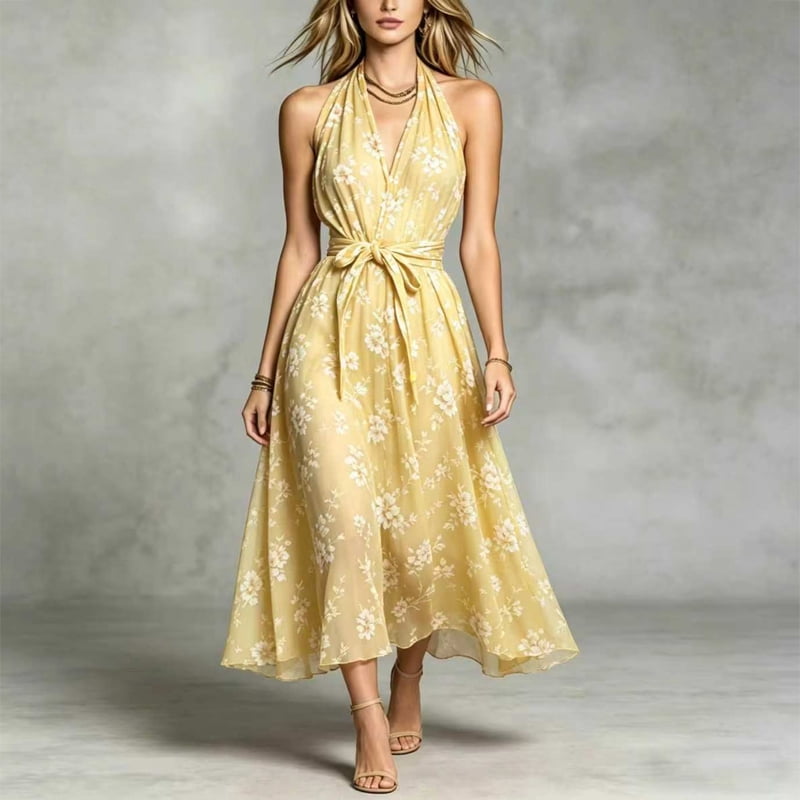 chiffon halter midi dress Jasmine Halter Midi Dress, in Emerald Chiffon, Size: XL | Show Me Your Mumu