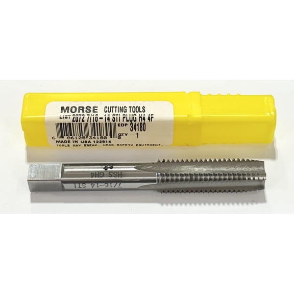 Morse 7/16"-14 HSS STI Plug Tap 4 Flute H4 for HELICOIL Screws USA Made