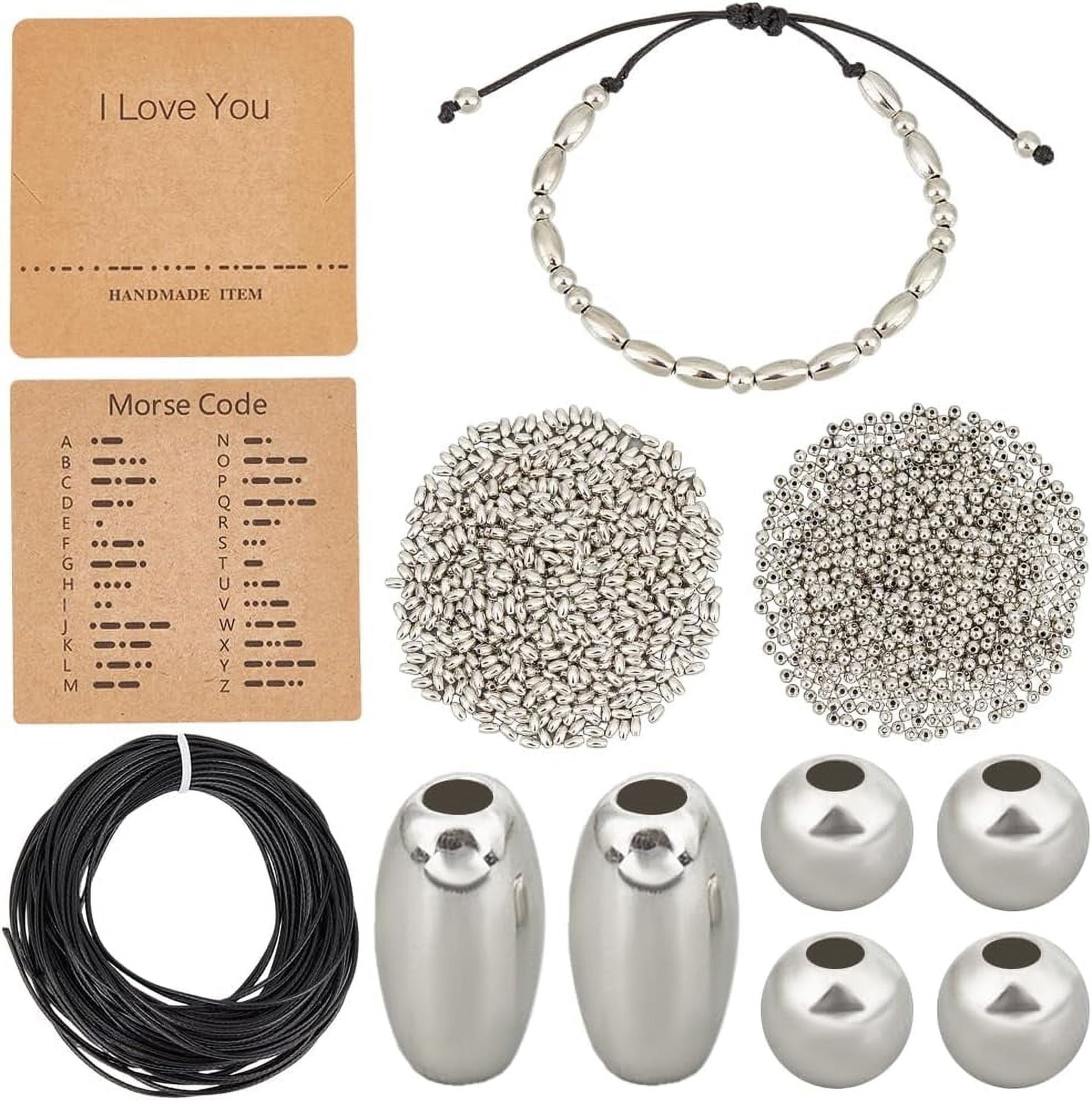 Morse Code Beading Bracelet Making Kits Morse Code Beads Silver CCB ...