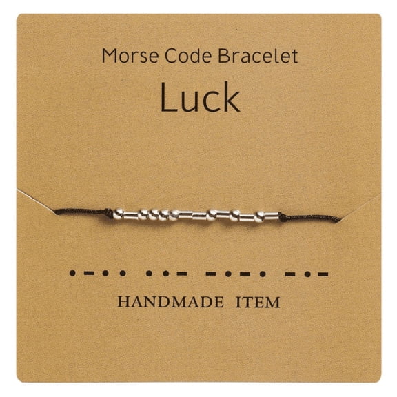 Morse Code Bracelet Bar on Silk Cord Friendship Bracelet Gift for Her
