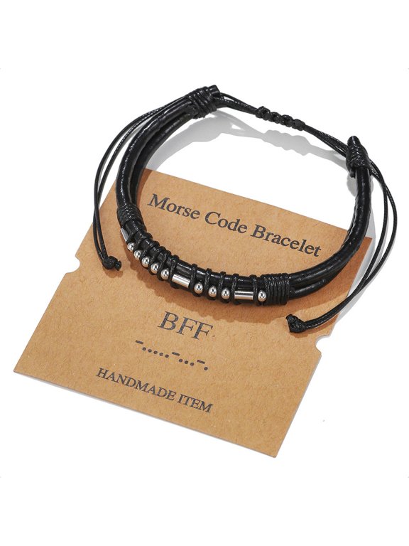 Morse-Code Bracelets For Women Men, String Bracelets, Inspirational Bracelets Gifts For Couples Mom Daughter Best Friend Gift For Girls Women