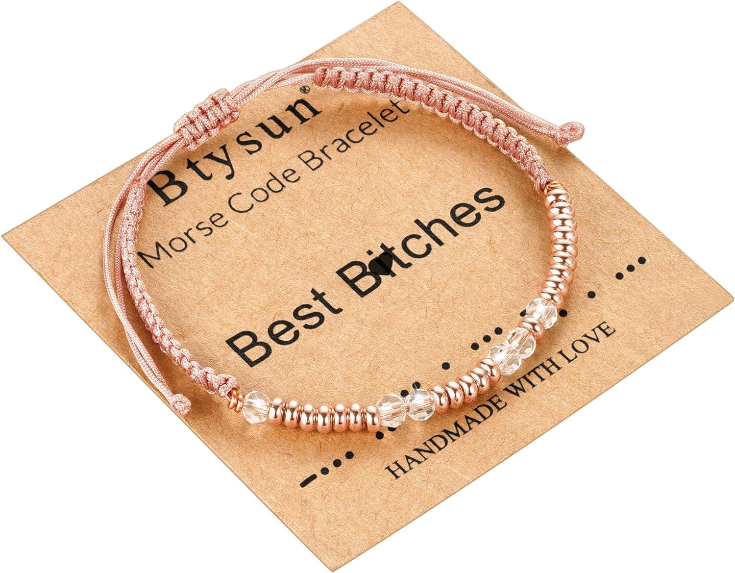 Morse Code Bracelets For Women Teen Girl Gifts Pink Braided Bracelets