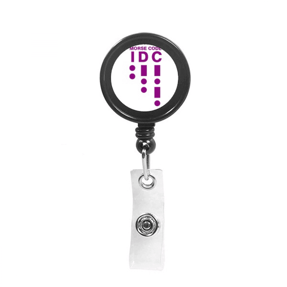 Morse Code Care Dot-line Representation Retractable Keychain Badge Holder ID Badge