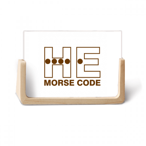 Morse Code He Point-Line Expressions Photo Wooden Photo Frame Tabletop Display