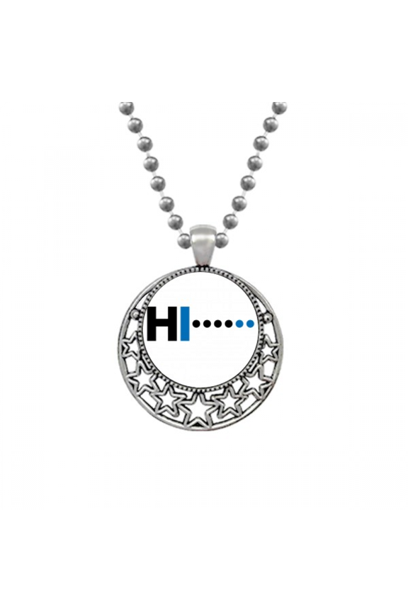 Morse Code Hello Dot Line Expression Necklaces Pendant Retro Moon Stars Jewelry