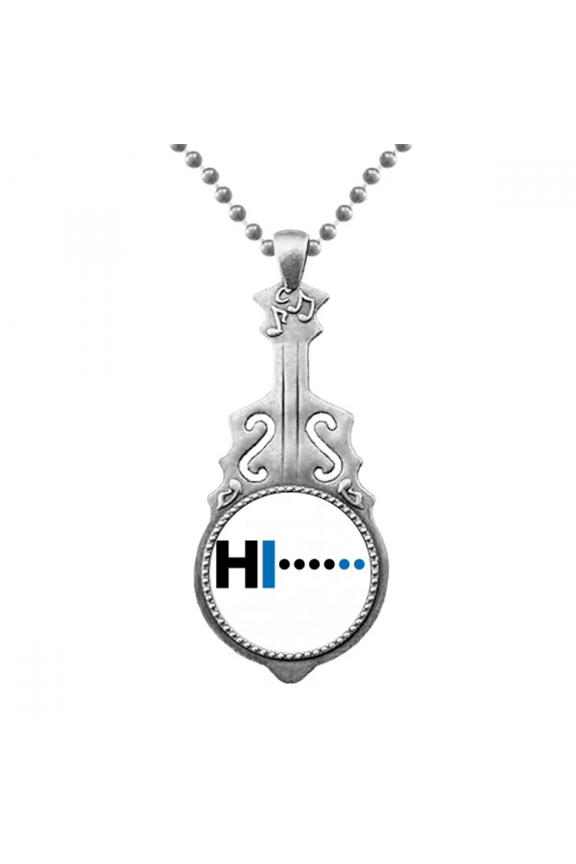 Morse Code Hello Dot Line Expression Pendant Jewelry Music Guitar Torque Hangtag