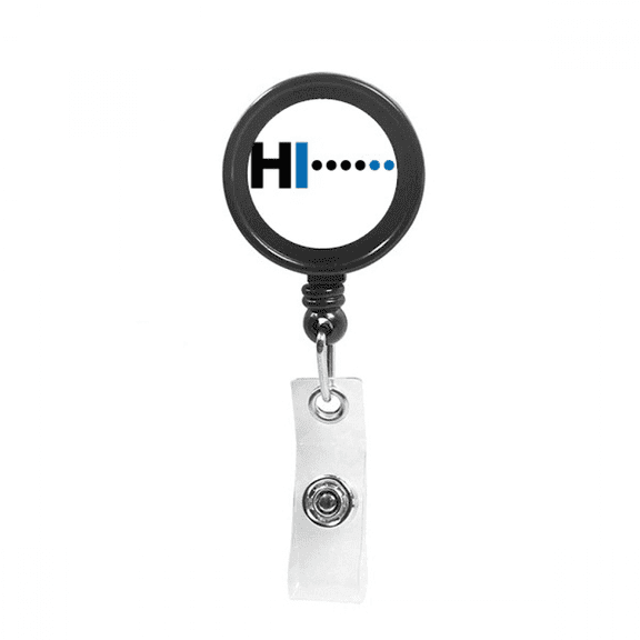 Morse Code Hello Dot Line Expression Retractable Keychain Badge Holder ID Badge